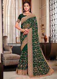 Emerald Green Royal Heavy Work Banarasi Silk Saree
