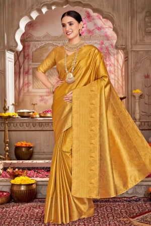 Sunshine Yellow Glow Light Silk Saree